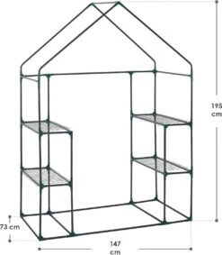 Broeikas / Tuinkas - 147 X 195 X 73 Cm - PVC Folie 17 Broeikas / Tuinkas - 147 X 195 X 73 Cm - PVC Folie -Tuin En Buiten 1048x1200