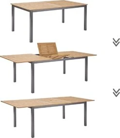 NATERIAL - Uitschuifbare Tuintafel ORIS - Uitschuifbare Tafel Voor 6 Tot 8 Personen - 180-240x100 Cm - Aluminium - Hout Eucalyptus 11 NATERIAL - Uitschuifbare Tuintafel ORIS - Uitschuifbare Tafel Voor 6 Tot 8 Personen - 180-240x100 Cm - Aluminium - Hout Eucalyptus -Tuin En Buiten 1049x1200