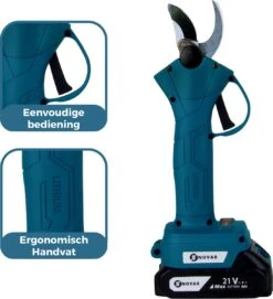 NovarGarden® Elektrische Snoeischaar NG1 - 2x Accu - Elektrisch - Takkenschaar - Op Batterij - 28mm -Tuin En Buiten 1095x1200