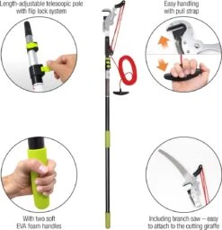 Iceberk Snoeischaar + Snoeizaag (1,45 - 3,70 M) - Telescopische Snoeischaar Voor Het Snoeien Van Bomen En Dichte Struiken Zonder Ladder -Tuin En Buiten 1157x1200