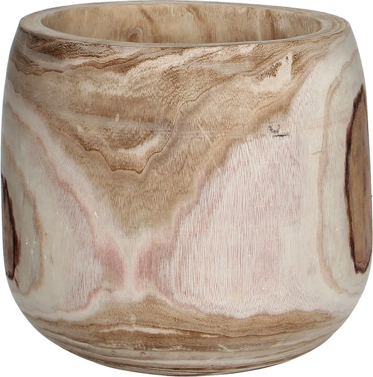 Mica Decorations Pia Bloempot - H31 X Ø31 Cm - Paulownia Hout - Lichtbruin 1 Mica Decorations Pia Bloempot - H31 X Ø31 Cm - Paulownia Hout - Lichtbruin