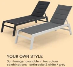 Blumfeldt Renazzo Lounge Ligstoel - Ligbed Voor De Tuin - Aluminium Tuinstoel - 6 Standen - Waterafstotend - Bekleding Van 70 % Pvc En 30 % Polyetheen - Zwart -Tuin En Buiten 1200x1089 1