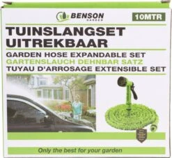 Benson - Tuinslang - Fexibel - 10 Meter - Tuinslang Met Koppeling - Spuitpistool - Groen 9 Benson - Tuinslang - Fexibel - 10 Meter - Tuinslang Met Koppeling - Spuitpistool - Groen -Tuin En Buiten 1200x1105 1