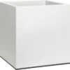 Elho Vivo Matt Finish Vierkant Wielen 40 - Grote Plantenbak Voor Binnen & Buiten - Gemaakt Van Gereycled Plastic - L 39 X W 39 X H 41 Cm - Wit