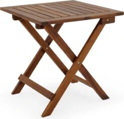 Merkloos EezyLife Houten Bijzettafel - 46x46x46cm - Acacia Hout - Tuintafel