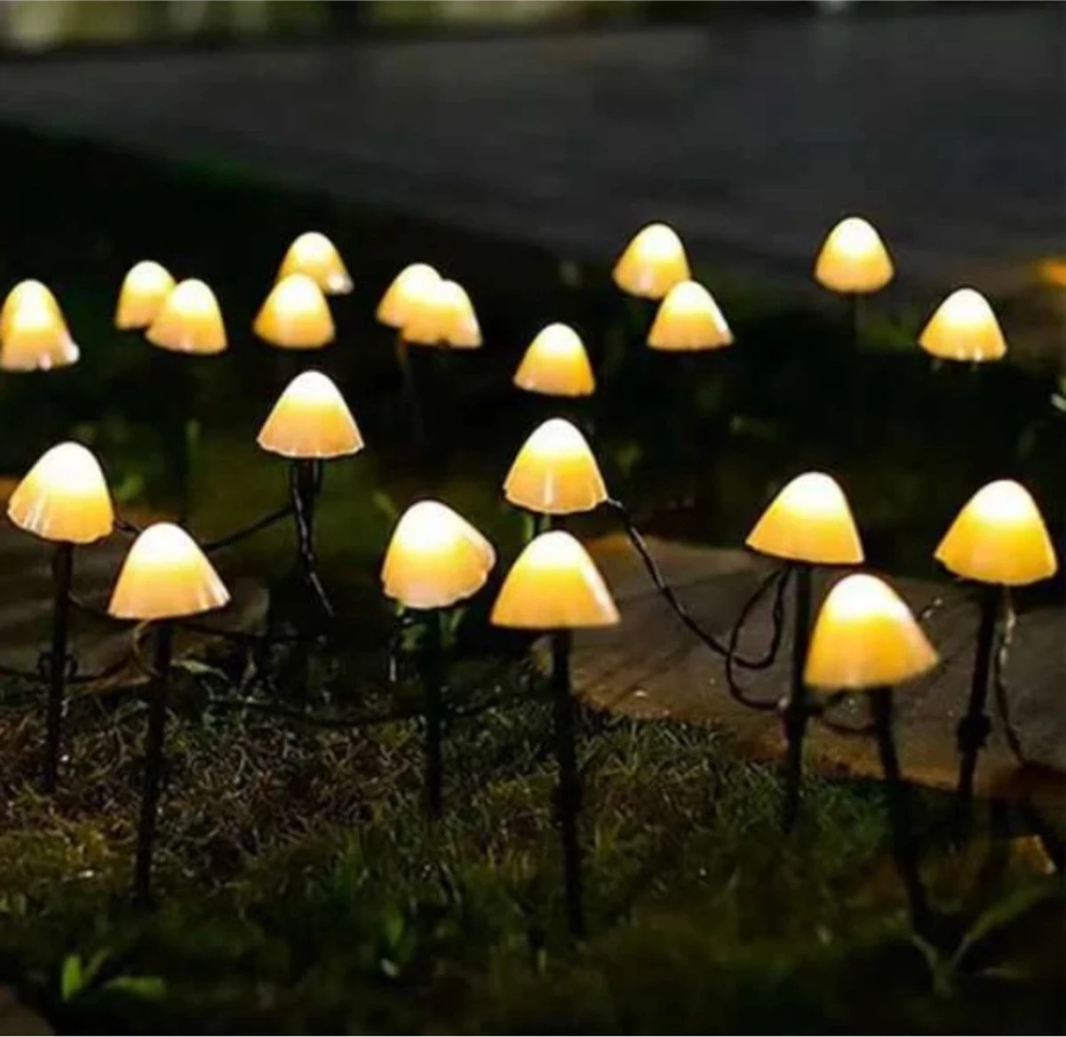 Cynergie - Tuinverlichting Op Zonneenergie - 20 X Led Lampen - Solar Lampjes Met Paddenstoelen - Kerstverlichting Buiten 5 Cynergie - Tuinverlichting Op Zonneenergie - 20 X Led Lampen - Solar Lampjes Met Paddenstoelen - Kerstverlichting Buiten - Afbeelding 5