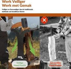 Miseru Houtklover – Zonder Bijl – No Axe – HANDMADE In Holland Houtsplijter – Houtkliever – Houtklover Voor Aanmaakhout – Ook Voor Stammen - Metaal -Tuin En Buiten 1200x1168 1