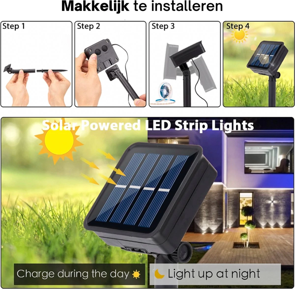 Cynergie - Tuinverlichting Op Zonneenergie - 20 X Led Lampen - Solar Lampjes Met Paddenstoelen - Kerstverlichting Buiten 3 Cynergie - Tuinverlichting Op Zonneenergie - 20 X Led Lampen - Solar Lampjes Met Paddenstoelen - Kerstverlichting Buiten - Afbeelding 3