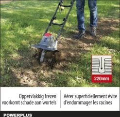 Powerplus POWEG7010 Tuinfrees - 1050W - Werkbreedte 320mm - Werkdiepte Max. 220mm - Incl. 4 Messen 8 Powerplus POWEG7010 Tuinfrees - 1050W - Werkbreedte 320mm - Werkdiepte Max. 220mm - Incl. 4 Messen -Tuin En Buiten 1200x1178