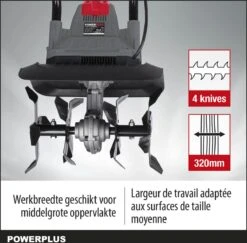 Powerplus POWEG7010 Tuinfrees - 1050W - Werkbreedte 320mm - Werkdiepte Max. 220mm - Incl. 4 Messen 10 Powerplus POWEG7010 Tuinfrees - 1050W - Werkbreedte 320mm - Werkdiepte Max. 220mm - Incl. 4 Messen -Tuin En Buiten 1200x1179 7