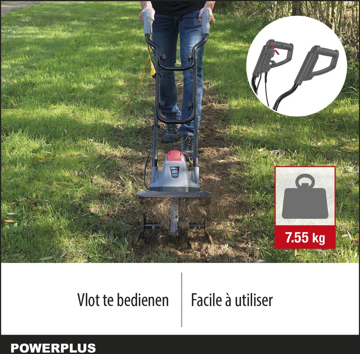 Powerplus POWEG7010 Tuinfrees - 1050W - Werkbreedte 320mm - Werkdiepte Max. 220mm - Incl. 4 Messen 6 Powerplus POWEG7010 Tuinfrees - 1050W - Werkbreedte 320mm - Werkdiepte Max. 220mm - Incl. 4 Messen - Afbeelding 6