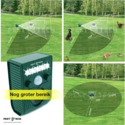 Pest-Tech PT-221 | Ultrasone Kattenverjager Op Zonneenergie | Kattenschrik | Marterverjager | Dierenverjager | Kattenafweermiddel | Ongedierte Verjager - Met USB Oplaadkabel -Tuin En Buiten 1200x1193