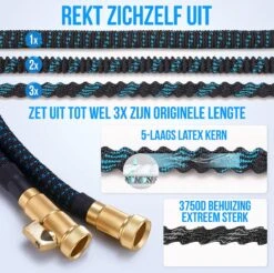 Strex Flexibele Tuinslang 15M Met Sproeikop - Uitrekbaar - Incl. Koppelingen, Ophanghaak & Opbergzak 10 Strex Flexibele Tuinslang 15M Met Sproeikop - Uitrekbaar - Incl. Koppelingen, Ophanghaak & Opbergzak -Tuin En Buiten 1200x1197 5