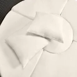 Casaria Polyrattan Zonne-Eiland Ø185cm – Incl. Kussens - Zwart Crème -Tuin En Buiten 1200x1200 10