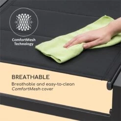 Blumfeldt Renazzo Lounge Ligstoel - Ligbed Voor De Tuin - Aluminium Tuinstoel - 6 Standen - Waterafstotend - Bekleding Van 70 % Pvc En 30 % Polyetheen - Zwart -Tuin En Buiten 1200x1200 108