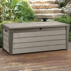 Keter Brushwood Opbergbox - Kussenbox - 455L - 145x69,7x60,3cm - Taupe -Tuin En Buiten 1200x1200 131