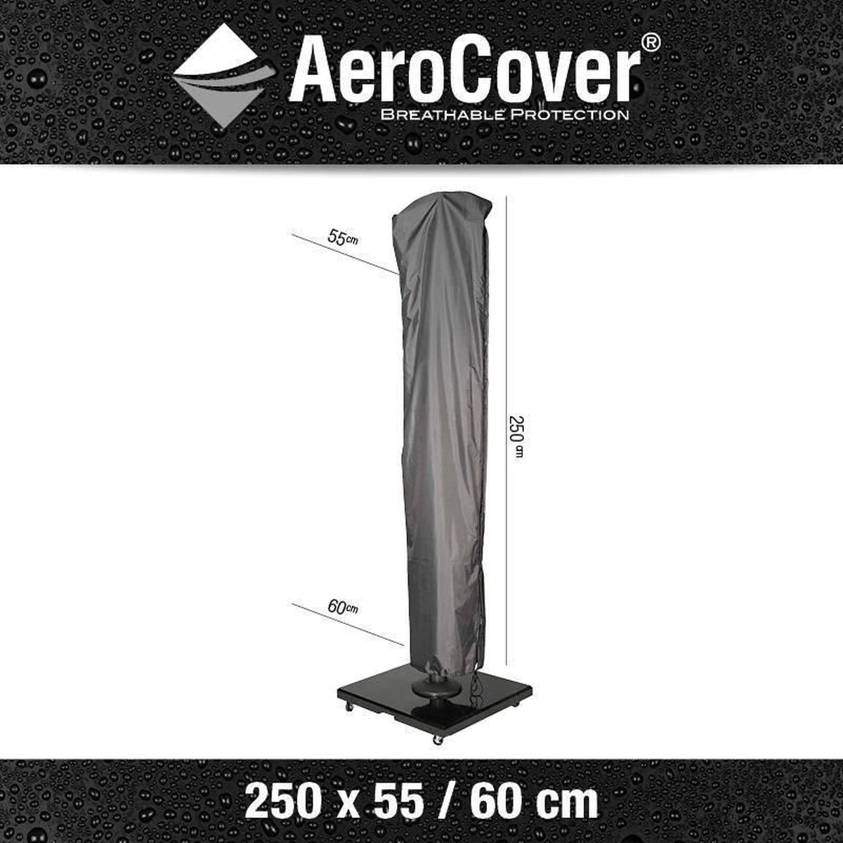 AeroCover Parasolhoes - Zweef Parasols - Grijs - 250x55 Cm (HxB) 16 AeroCover Parasolhoes - Zweef Parasols - Grijs - 250x55 Cm (HxB) - Afbeelding 16