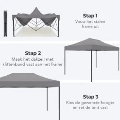 LifeGoods Partytent - 3x4.5 M - Zijwanden - Easy Up - Opvouwbaar - Waterdicht - Draagtas Met Wieltjes - Donkergrijs 15 LifeGoods Partytent - 3x4.5 M - Zijwanden - Easy Up - Opvouwbaar - Waterdicht - Draagtas Met Wieltjes - Donkergrijs -Tuin En Buiten 1200x1200 155