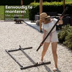 Vita5 Hangmat Met Standaard En Spreidstok – 2 Persoons – Incl. Bekerhouder - Afneembaar Kussen – Uv-bestendig – Beige -Tuin En Buiten 1200x1200 179