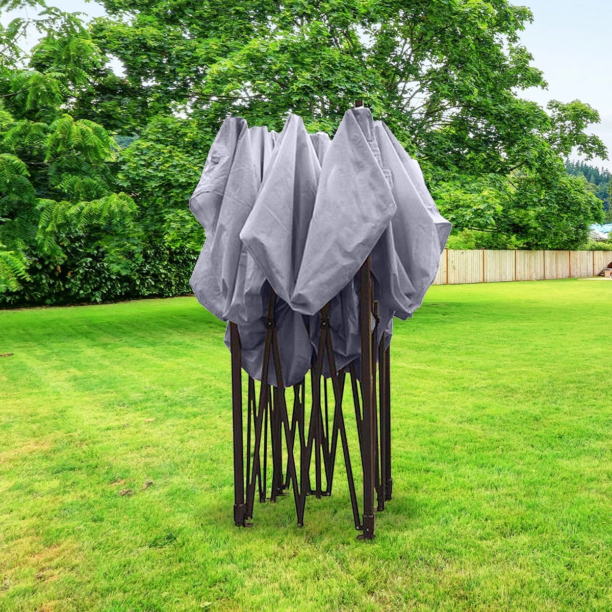 LifeGoods Partytent - 3x3 M - Zijwanden - Easy Up - Opvouwbaar - Waterdicht - Draagtas Met Wieltjes - Donkergrijs 8 LifeGoods Partytent - 3x3 M - Zijwanden - Easy Up - Opvouwbaar - Waterdicht - Draagtas Met Wieltjes - Donkergrijs - Afbeelding 8