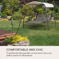 Blumfeldt Palermo Schommelbank - Hollywoodschommel 130 X 207 Cm - Ligbed Met Dak - Schommelstoel Voor 2 Personen - Tuinbank Inclusief Nekkussens - Stalen Frame En Polyester Dak - Grijs 18 Blumfeldt Palermo Schommelbank - Hollywoodschommel 130 X 207 Cm - Ligbed Met Dak - Schommelstoel Voor 2 Personen - Tuinbank Inclusief Nekkussens - Stalen Frame En Polyester Dak - Grijs -Tuin En Buiten 1200x1200 202