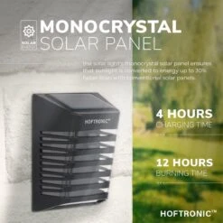 4x HOFTRONIC Dono - Solar Wandlamp Buiten - IP65 Waterdicht - Wintersolar Technologie Monokristal Zonnepaneel - 3000K Warm Wit (sfeervol) - Solar Tuinverlichting Zonne Energie -Tuin En Buiten 1200x1200 278