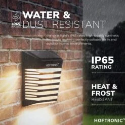 4x HOFTRONIC Dono - Solar Wandlamp Buiten - IP65 Waterdicht - Wintersolar Technologie Monokristal Zonnepaneel - 3000K Warm Wit (sfeervol) - Solar Tuinverlichting Zonne Energie -Tuin En Buiten 1200x1200 283