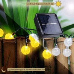 Homèlle Solar Lichtsnoer - 20 LED - 3 + 2 Meter - Warm-wit - ø2cm - Tuinverlichting Op Zonne-energie - Kerstverlichting - Buitenverlichting - Lichtslinger - Lampjes Slinger - Cristal -Tuin En Buiten 1200x1200 286