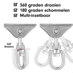 Luxe Ophangsysteem - 180° Schommelen, 360° Roteerbaar - Plafondhaak - Ophanghaak - Hangstoel Buiten - Hangstoel Binnen – Schommelstoel - Schommel - Bokszakken - RVS - Nederlandse Handleiding - 16 Luxe Ophangsysteem - 180° Schommelen, 360° Roteerbaar - Plafondhaak - Ophanghaak - Hangstoel Buiten - Hangstoel Binnen – Schommelstoel - Schommel - Bokszakken - RVS - Nederlandse Handleiding - -Tuin En Buiten 1200x1200 32