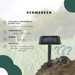 Gardies 2 Stuks Ultrasone Mollenverjager - Oplaadbare Batterijen & Zonne-Energie - Waterdichte Mollenbestrijding - 100% Diervriendelijk -Tuin En Buiten 1200x1200 335