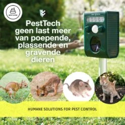 Pest-Tech PT-221 | Ultrasone Kattenverjager Op Zonneenergie | Kattenschrik | Marterverjager | Dierenverjager | Kattenafweermiddel | Ongedierte Verjager - Met USB Oplaadkabel -Tuin En Buiten 1200x1200 342