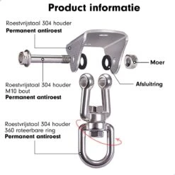 Luxe Ophangsysteem - 180° Schommelen, 360° Roteerbaar - Plafondhaak - Ophanghaak - Hangstoel Buiten - Hangstoel Binnen – Schommelstoel - Schommel - Bokszakken - RVS - Nederlandse Handleiding - 19 Luxe Ophangsysteem - 180° Schommelen, 360° Roteerbaar - Plafondhaak - Ophanghaak - Hangstoel Buiten - Hangstoel Binnen – Schommelstoel - Schommel - Bokszakken - RVS - Nederlandse Handleiding - -Tuin En Buiten 1200x1200 35