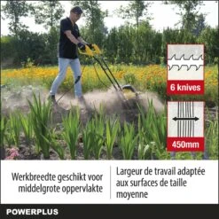 Powerplus POWXG72010 Tuinfrees - 1500W - Werkbreedte 450mm - Werkdiepte Max. 220mm - Incl. 6 Messen En Wielen -Tuin En Buiten 1200x1200 364