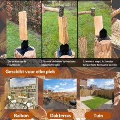 Miseru Houtklover – Geen Bijl Nodig – No Axe - Houtsplijter – Houtkliever – HANDMADE In Holland - Houtklover Voor Aanmaakhout – Metaal -Tuin En Buiten 1200x1200 409