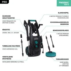 VONROC PRO Hogedrukreiniger V25-2 – 2500W – 195 Bar – 468 L/h – Duurzame Inductiemotor – Incl. 8m Slang, Slanghaspel, Terrasreiniger, Reinigingstank En Meer 15 VONROC PRO Hogedrukreiniger V25-2 – 2500W – 195 Bar – 468 L/h – Duurzame Inductiemotor – Incl. 8m Slang, Slanghaspel, Terrasreiniger, Reinigingstank En Meer -Tuin En Buiten 1200x1200 430
