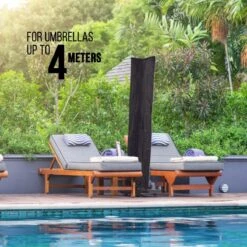 MaxxGarden Parasolhoes - Afdekhoes Voor Zweefparasol - Beschermhoes - 200-400 Cm - Met Rits En Trekkoord - Zwart -Tuin En Buiten 1200x1200 59