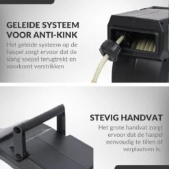 Buxibo - Wandslangenbox 20 Meter + 2 Meter - Tuinslang Met Haspel - 9 Sproei Standen - Slangenhouder 180° Draaibaar - Tuinslanghaspel Zwart+ Gratis Sproeier - Zwart -Tuin En Buiten 1200x1200 597