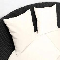 Casaria Polyrattan Zonne-Eiland Ø185cm – Incl. Kussens - Zwart Crème -Tuin En Buiten 1200x1200 7