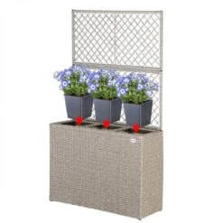 Casaria Polyrattan Bloembak – 3 Bakken Klimophek - Crème -Tuin En Buiten 1200x1200 749