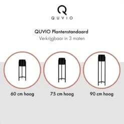 QUVIO Plantenstandaard Binnen - Inclusief Pot - Staande Plantenbak - Metaal - Bloempot - 22 X 22 X 60 Cm - Zwart -Tuin En Buiten 1200x1200 781