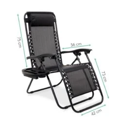 LifeGoods Opvouwbare Tuinstoelen - Verstelbaar Zonnescherm - 2 Stuks - 30°-90° Verstelbaar - Metaal - Zwart -Tuin En Buiten 1200x1200 79