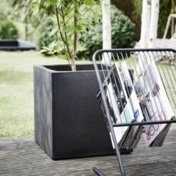 Capi Europe - Bloempot Vierkant Smooth NL - 50x50x50 - Zwart - Voor Binnen En Buiten - KBL904 -Tuin En Buiten 1200x1200 800