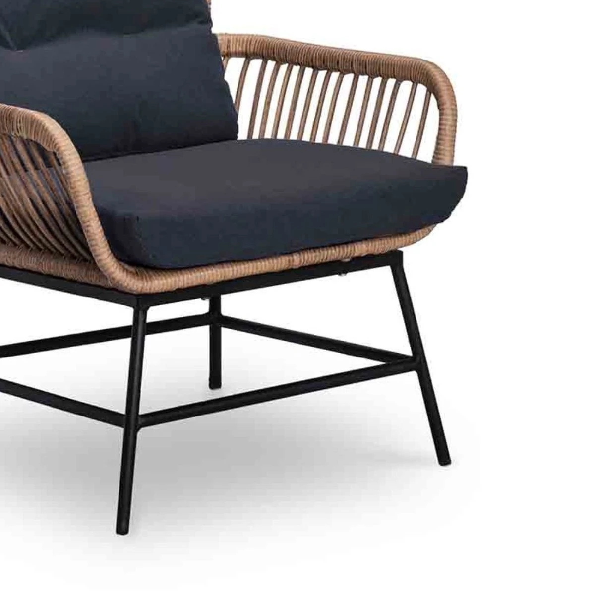 BUITEN Living Dex Wicker Loungestoel Tuin | Wicker + Aluminium | Bamboe Antraciet 7 BUITEN Living Dex Wicker Loungestoel Tuin | Wicker + Aluminium | Bamboe Antraciet - Afbeelding 7