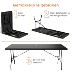 Lenx Klaptafel - Inklapbare Tafel - Opvouwbare Tuintafel - Vouwtafel - Inclusief Handvat En 2 Tafelkleden - 180x75x74cm - 6 Tot 8 Personen 14 Lenx Klaptafel - Inklapbare Tafel - Opvouwbare Tuintafel - Vouwtafel - Inclusief Handvat En 2 Tafelkleden - 180x75x74cm - 6 Tot 8 Personen -Tuin En Buiten 1200x1200 99