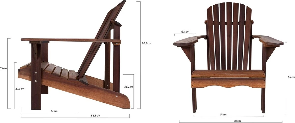 MaximaVida Adirondack Tuinstoel Toronto Oil - Uit Exclusief Mahoniehout 2 MaximaVida Adirondack Tuinstoel Toronto Oil - Uit Exclusief Mahoniehout - Afbeelding 2