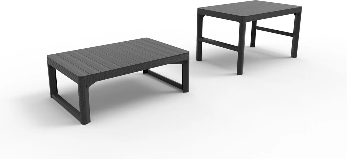 Allibert Lyon Tuintafel - 116x71,5x66/40 Cm - Grafiet 3 Allibert Lyon Tuintafel - 116x71,5x66/40 Cm - Grafiet - Afbeelding 3