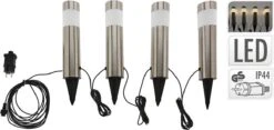 Pro Garden ProGarden Tuinlampen 4 St LED 6.3x37.5 Cm