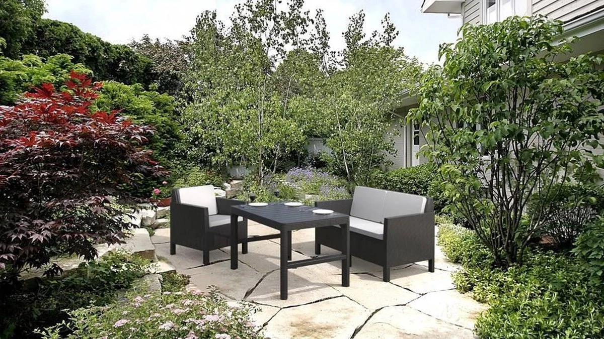 Allibert Lyon Tuintafel - 116x71,5x66/40 Cm - Grafiet 6 Allibert Lyon Tuintafel - 116x71,5x66/40 Cm - Grafiet - Afbeelding 6