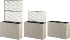 Casaria Polyrattan Bloembak – 3 Bakken Klimophek - Crème -Tuin En Buiten 1200x697 2