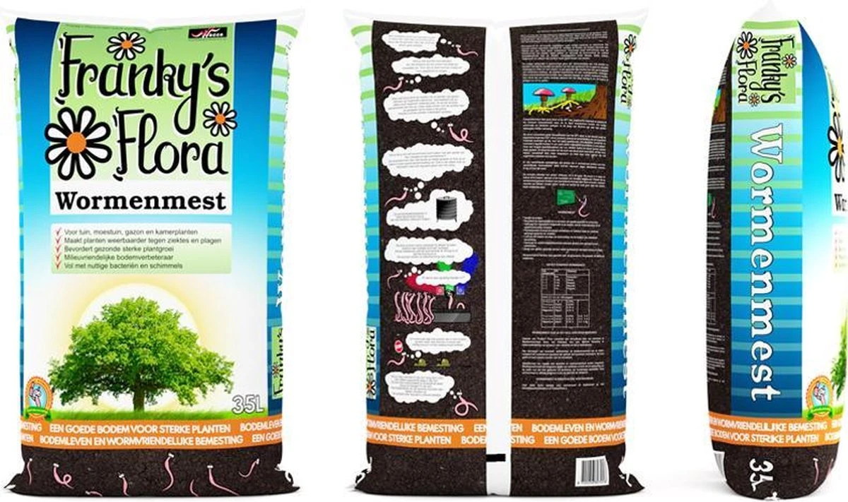 Frankys Flora - Wormenmest - 35 Liter - Humus - Compost - Bodemverbetering 2 Frankys Flora - Wormenmest - 35 Liter - Humus - Compost - Bodemverbetering - Afbeelding 2